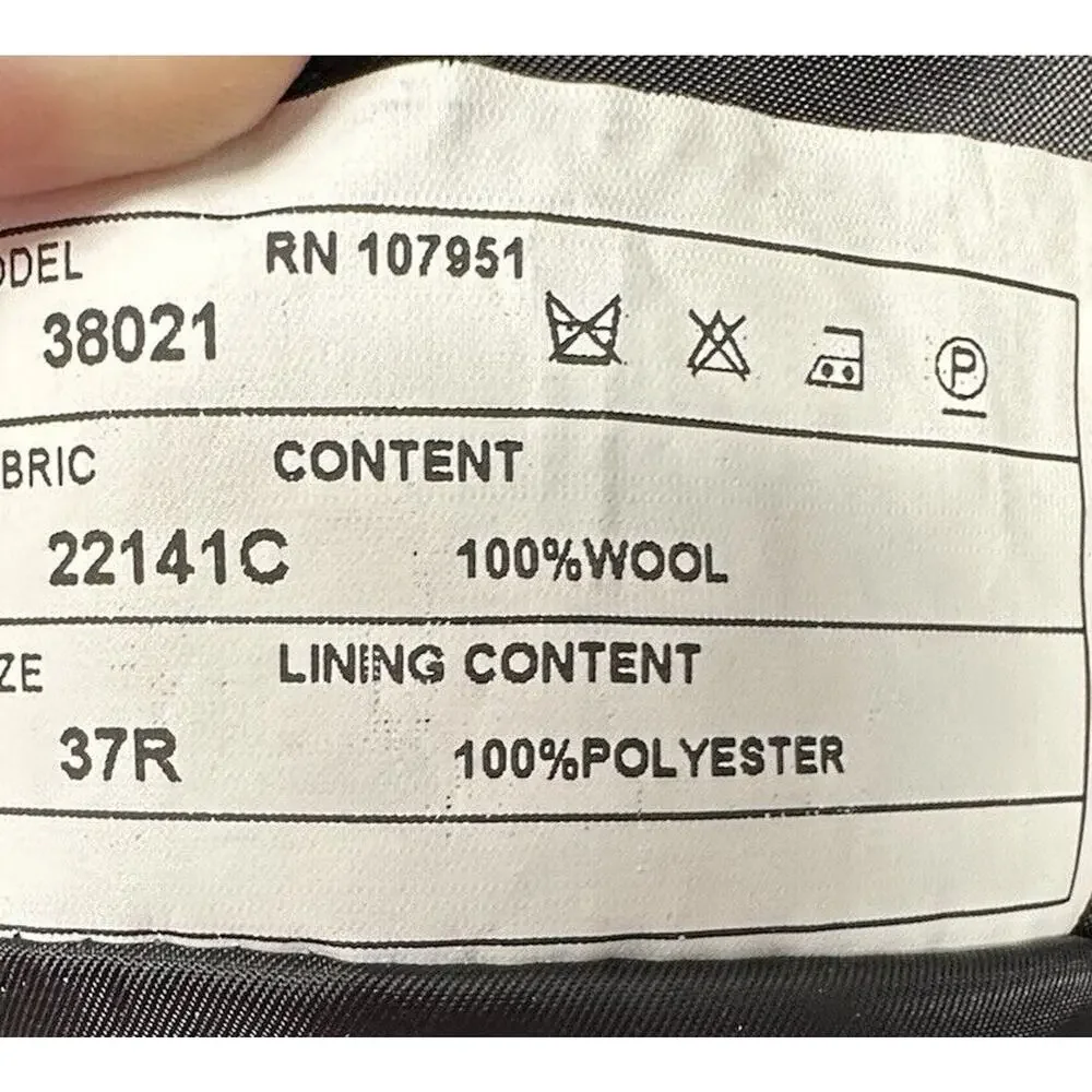 Emanuel Ungaro Mens Black 3 Button Suit Jacket Wool Size‎ 37 R - Picture 5 of 10